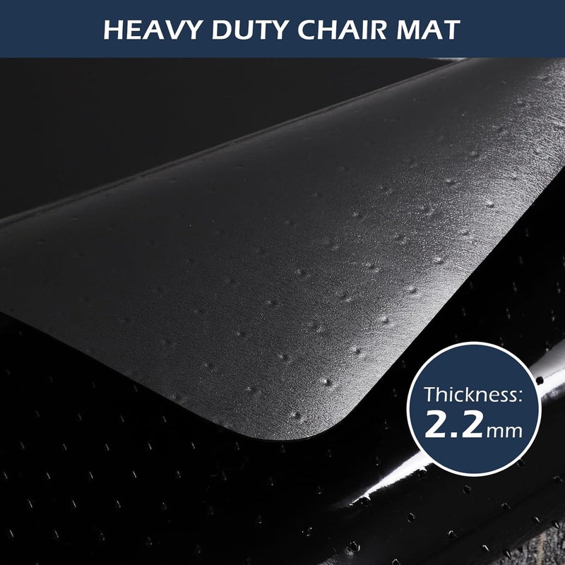 SALLOUS Office Chair Mat for Carpet, 45" x 53" Heavy Duty Chair Mat for Carpeted Floors,Non-Slip Floor Mat with Extended Lip, Floor Protector Computer Desk Mat for Home Office (Black, T-Shape) - Image 3